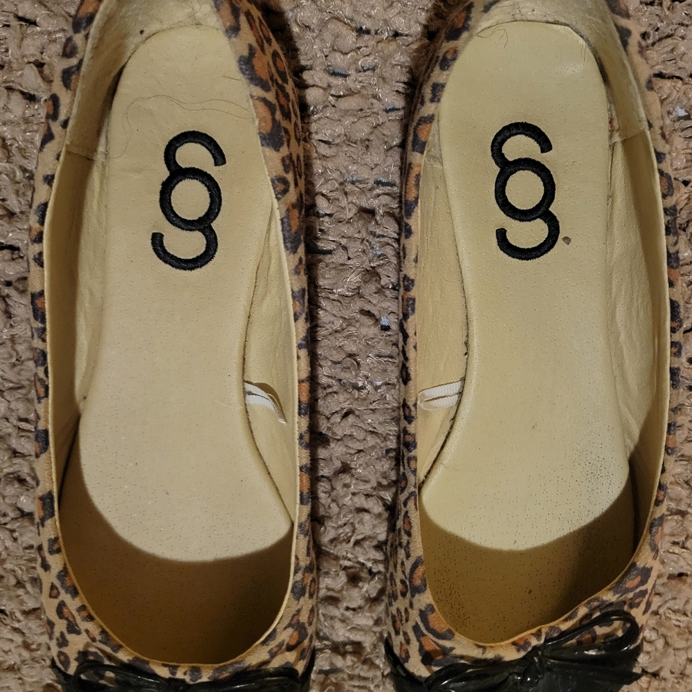 WOMENS LEOPARD PRINT FLAT BALLET SHOES BROWN AND BLACK SIZE 6 - Picture 8 of 10